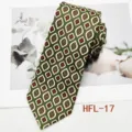 Retro green geometric print men's business casual suit fashion necktie tie accessory - HFL-17