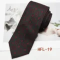 Green retro medallion men's tie detailed view, classic woven fabric for business and formal wear. - HFL-19