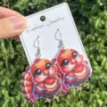 Süße bunte Acryl Truthahn Ohrringe, stilvoller Tier Modeschmuck für Damen und Mädchen. - Cartoon-Truthahn-Ohrringe-1