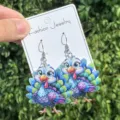 Niedliche bunte Acryl Truthahn Ohrringe, lustige Tier Schmuck Design Variante für Frauen. - Blaue Cartoon-Truthahn-Ohrringe-2