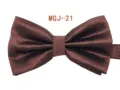 Farfallina uomo marrone strutturata matrimonio formale accessorio elegante design doppio strato. - MGJ-21 Marrone