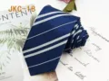 Classic blue and white striped necktie for JK uniform, fashion casual 7cm tie accessory. - JKC-18