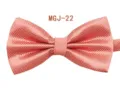 Papillon a quadri rosa corallo dettaglio, classico design a doppio strato da uomo. - MGJ-22 Rosa Corallo