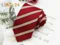 Classic red striped JK uniform necktie 7cm width handmade stylish accessory for daily wear - JKC-24