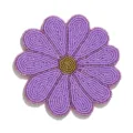 Dessous de verre perles fleur fait main detail, tapis tasse violet deco de table. - Tournesol Violet / Blanc