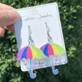 Kreative bunte Regenschirm Acryl Ohrringe Mode Schmuck für Damen Alltag Party Accessoire. - Regenschirm