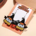 Halloween Acryl Ohrringe süße Kürbis Hexenhut Modeschmuck Detailansicht Accessoire - Süßigkeiten-Teufelchen-Ohrringe