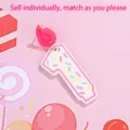 Acryl Nummer 1 Geburtstag Kerze Ohrring Detail, verspielte Streusel Dekor, rosa Stil. - Nummer 1 (Einzeln)