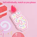 Akryl Nummer 5 Geburtstag Kerze Ohrring, süßer Stil Einzel Modeschmuck Geschenk. - Nummer 5 (Einzeln)
