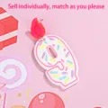 Acryl Nummer 9 Geburtstag Kerze Ohrring Süße Streusel Rosa Flamme Ohrstecker Modeschmuck - Nummer 9 (Einzeln)