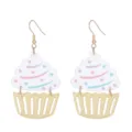 Süße niedliche Acryl Cupcake Ohrringe für Damen, modischer süßer Party Dessert Schmuck Haupt. - Dessertkuchen