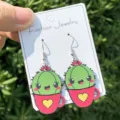 Niedliche Acryl Kaktus Ohrringe für Damen, süße Topfpflanze hängende Ohrstecker Modeschmuck. - Kaktus Ohrringe Stil 2