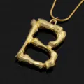 Goldene Buchstabe B Halskette für Damen, stilvoller Lava Stil Schlüsselbein Schmuck. - Buchstabe B Stil