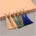 Böhmische lange Quasten Ohrringe mit Strasssteinen, stilvolle Farbvarianten für Damen. - Blaues buntes Set