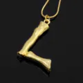 Goldene Knochen Buchstabe L Anhänger Halskette, minimalistische moderne Schlüsselbeinkette. - Buchstabe L Stil