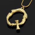 Goldfarbene Lava Textur Buchstabe Q Anhänger Halskette kurze Schlüsselbeinkette Damen - Buchstabe Q Stil