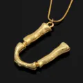 Goldene Lava Buchstaben U Halskette kurze Schlüsselbein Kette geometrischer Modeschmuck Damen eleganter - Buchstabe U Stil