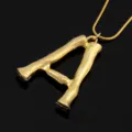 Goldene Buchstabe A Lava Anhänger Halskette Klobige Geometrische Schlüsselbeinkette Damen - Buchstabe A Stil