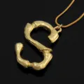 Uebertriebene geschmolzene S-Anhaenger Halskette kurze Schluesselbeinkette Damen Modeschmuck - Buchstabe S Stil