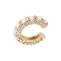 Retro Gold Strass Kunstperle C-förmige Ohrklemme Ohrclip ohne Ohrlöcher für Damen - Einzelstück / Weiß