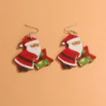 Süße Weihnachten Weihnachtsmann Holz Hängeohrringe, festliche Schmuckgeschenke für Damen. - Weihnachtsmann / Ein Paar