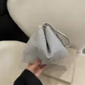 Silber Strass Achseltasche glitzernde Kristall Schultertasche fur Damen elegante Abendtasche. - Silber