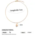Collana con catena in ottone retrò con ciondolo di perla barocca, gioiello di modo elegante. - Collana di Perle Barocche Irregolari Oro (2008ZK07989XL)