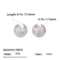 Vista dettagliata di orecchini minimalisti rotondi in zircone con indicazione delle misure. - Stile a Sfera con Motivo a Stelle (2603HY41789TZ)