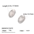 Orecchini a lobo ovali in rame spazzolato con zirconi a stella, gioielli eleganti. - Stile Tondo Grande Smerigliato (2603HY41745TZ) / 17,6 mm / Argento