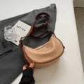 Damen Kontrast Farbe Unterarm Dumpling Tasche, Retro PU Leder Umhängetasche Herbst neu - Khaki