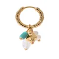 Orecchini a cerchio dorati con pendenti in cristallo e pietre eleganti gioielli donna - Rame Conchiglia Cristallo / Singolo