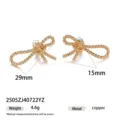 Boucles d'oreilles nœud or élégantes puces en cuivre métal mode bijoux pour femmes cadeaux - Style Nœud Tressé Torsadé (2505ZJ40722YZ)