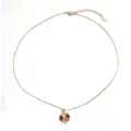 18K gold plated clover pearl pendant necklace, elegant minimalist jewelry for women. - Pearl Rhinestone Clover Style (2210ZJ19075XL)