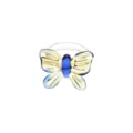 Anello farfalla in vetro fatto a mano, sfumatura blu e ambra, gioiello da spiaggia. - Taglia 6 / Anello Farfalla