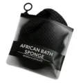 Esponja de baño africana negra en una bolsa transparente con cremallera - Negro