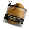 Esponja de baño africana exfoliante en bolsa negra con cremallera para cuidado de la piel - Amarillo Dorado