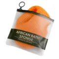 Esponja de baño africana exfoliante naranja malla hexagonal con bolsa de cierre - Naranja