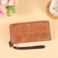 Portefeuille long vintage marron pour homme grande capacité multifonction porte-cartes - Marron