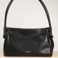 Sac à épaule minimaliste noir pour femme sac sous les aisselles chic avec doubles brides - Noir