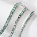 Bracciale tennis in moissanite verde in argento sterling 925, catena scintillante donna. - 15cm / Bracciale in Moissanite (MS155) / Confezione da 3mm / Verde Pavone
