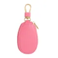Mini rosa Leder Autoschlüssel Etui mit goldener Hardware, tragbare Reißverschluss Tasche. - Magenta