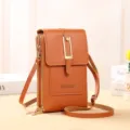 ENDAYCON vrouwen touchscreen telefoon tas kleine crossbody mode schattige etui tas - Stijl H018 (Met Metalen Gesp) / Bruin