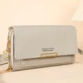 ENDAYCON sac a main bandouliere multifonction en cuir gris et portefeuille long elegant - Gris