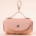 Rosa Leder Hundekotbeutel Halter tragbarer Haustier Kotbeutel Spender mit praktischem Metallhaken - Rosa