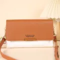 Sac bandoulière bicolore marron et blanc, sac à main tendance multifonctionnel au quotidien. - Blanc