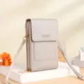 Elegante borsa a tracolla verticale da donna, piccola borsa per cellulare in pelle PU con doppie zip. - Grigio