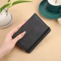 Etui de passeport en cuir PU porte-feuille de voyage avec bande elastique noir - Noir