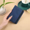 Etui de Passeport en Cuir PU Bleu Foncé avec Bande Élastique Porte Document Voyage - Bleu foncé