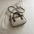 Vintage top handle pillow bag women's bowling bag casual retro shoulder crossbody bag - Beige