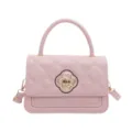 Borsa a tracolla trapuntata rosa chic da donna, elegante borsetta quadrata alla moda con manico. - Rosa